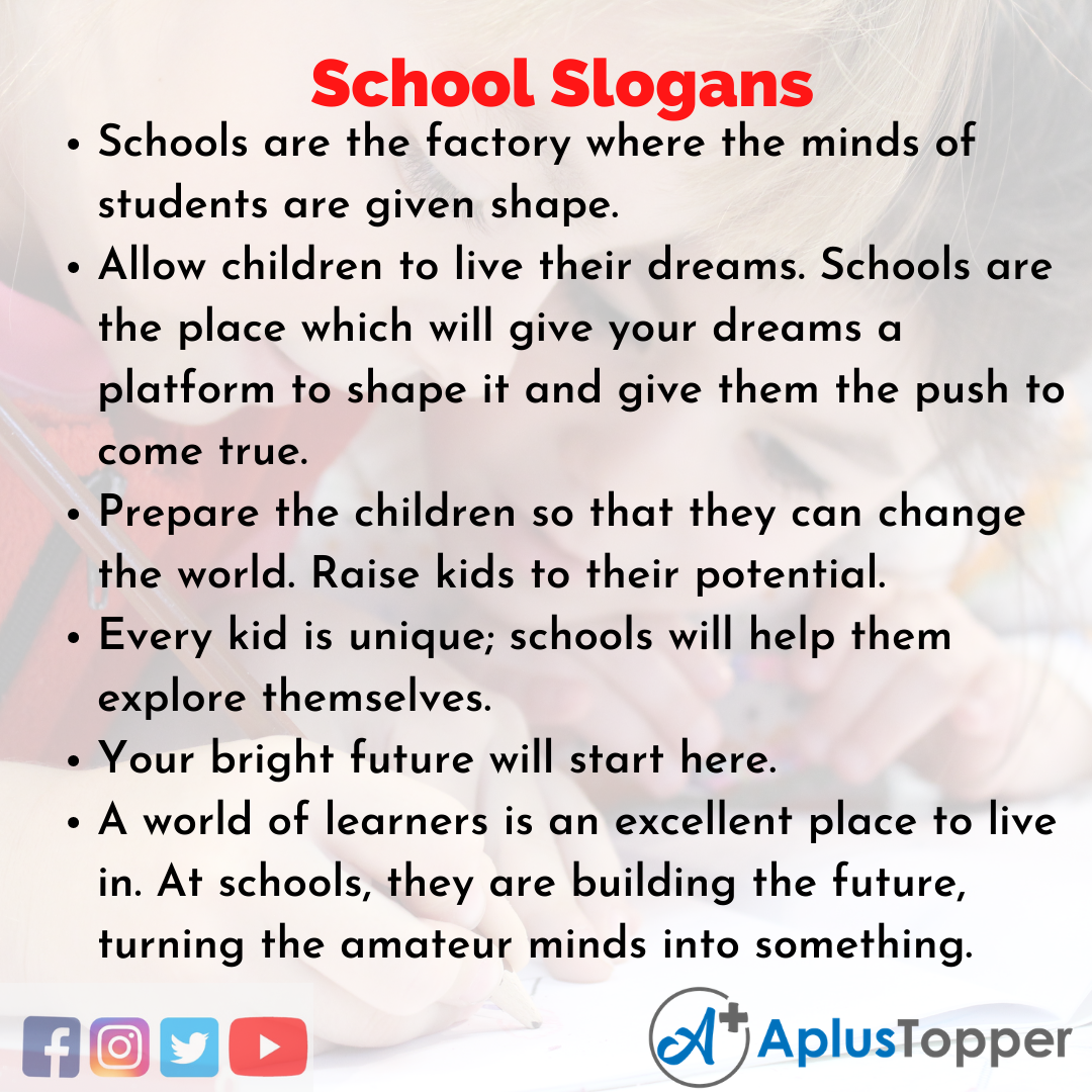 Slogans on School