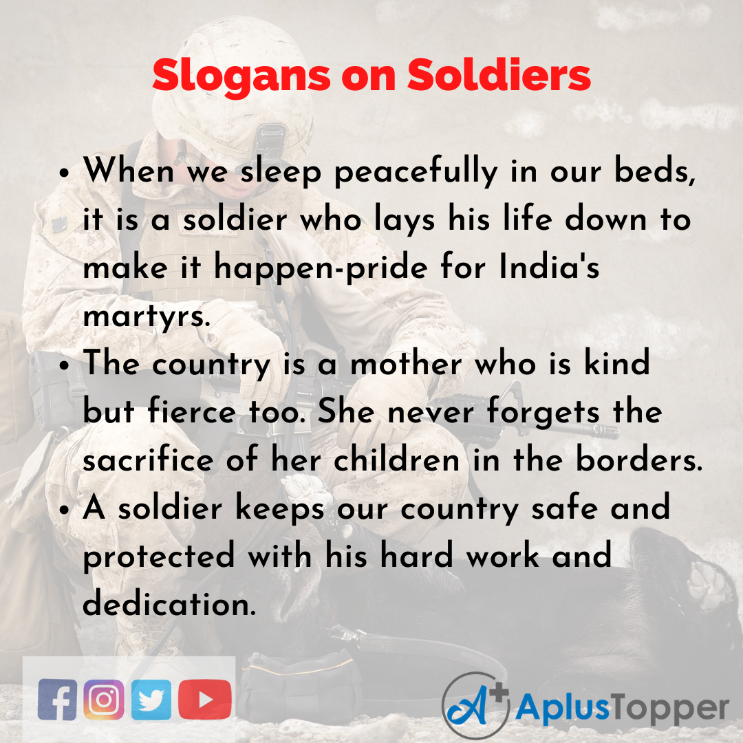 Slogans on Soldiers in English