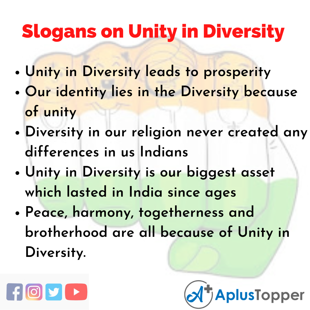 Slogans on Unity in Diversity in English