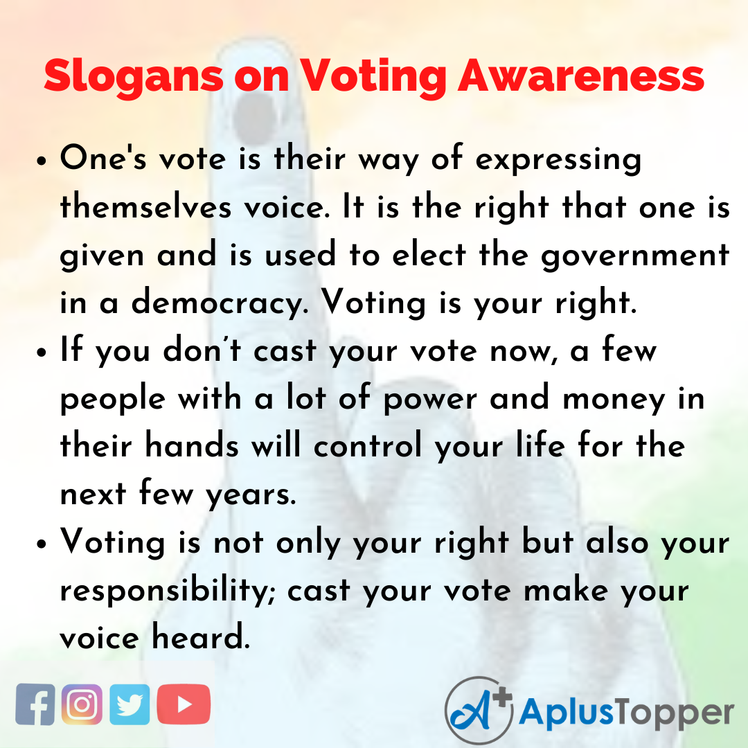 Slogans on Voting Awareness in English