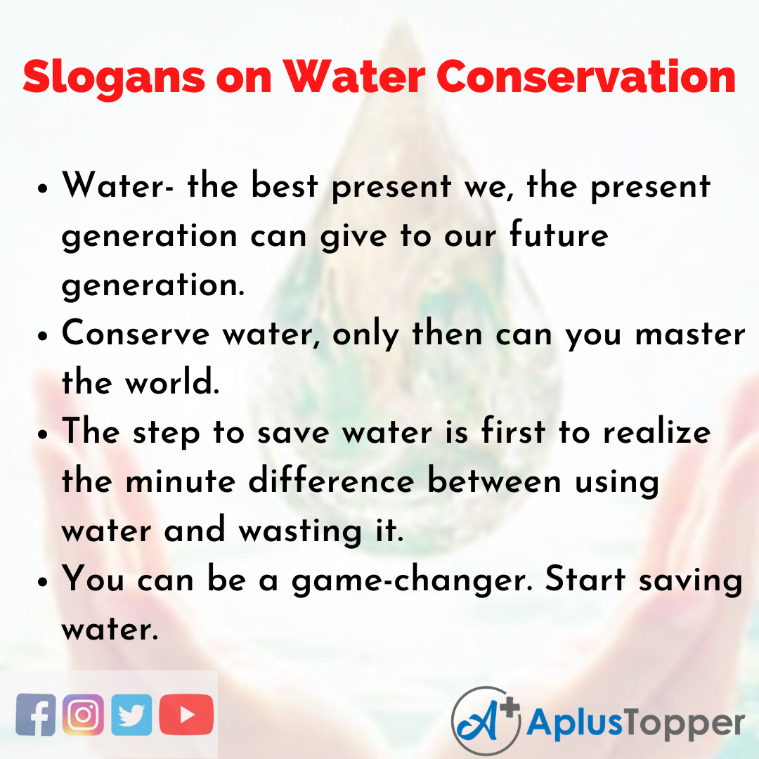 Slogans on Water Conservation in English