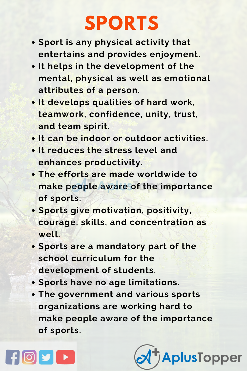 Speech about Sports