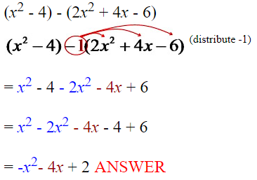 Subtracting Polynomials 1