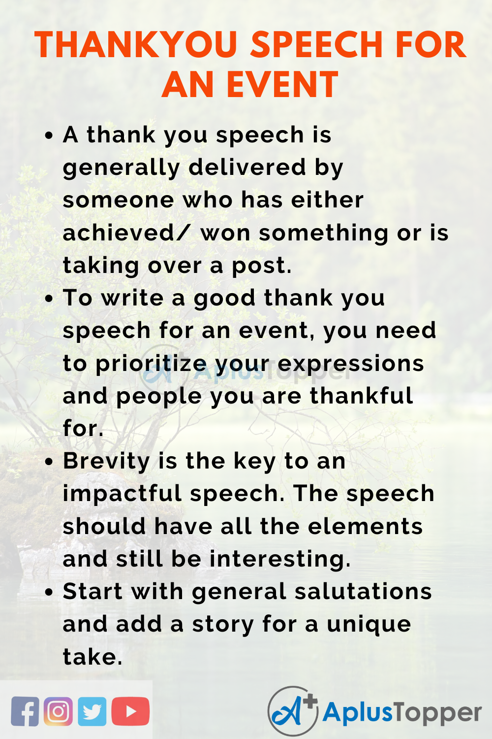 Thank You Speech for an Event