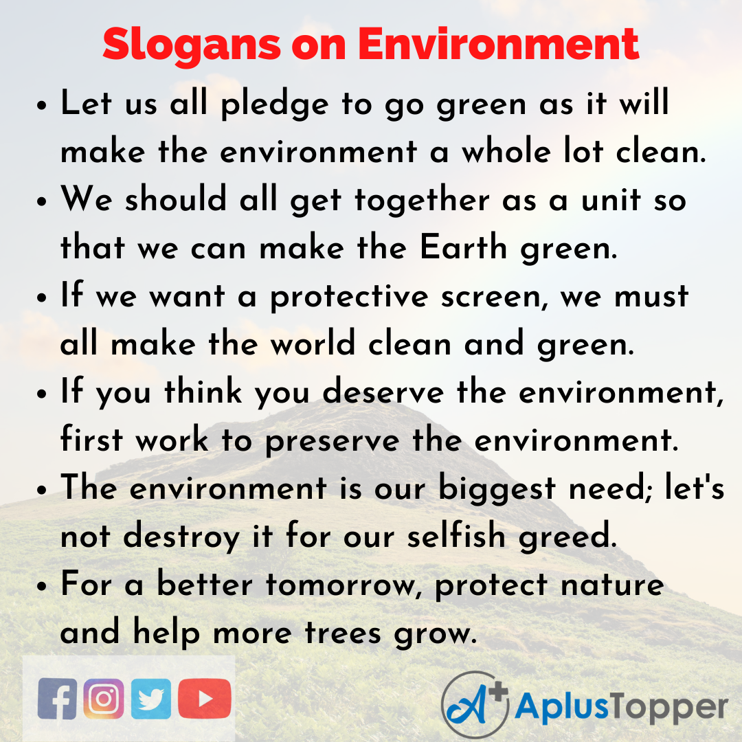 Unique and Catchy Slogans on Environment