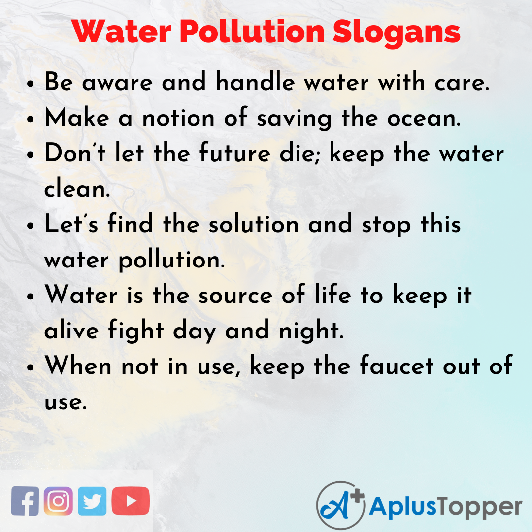 Unique and Catchy Water Pollution Slogans