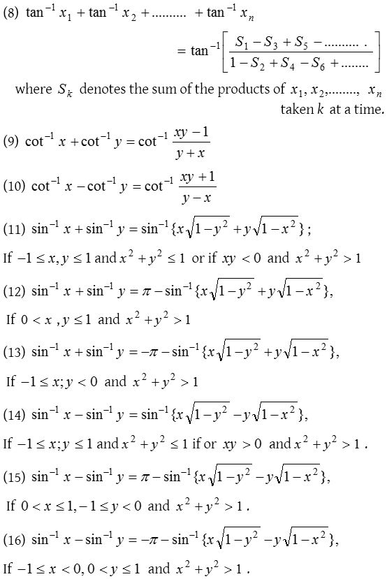 What are the Inverse Trigonometric Functions 11