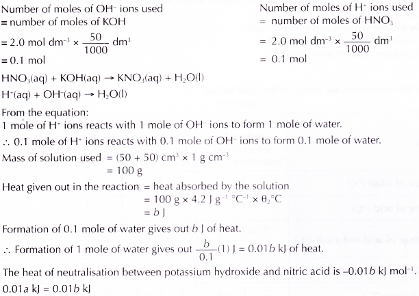 What is the enthalpy of neutralization 18