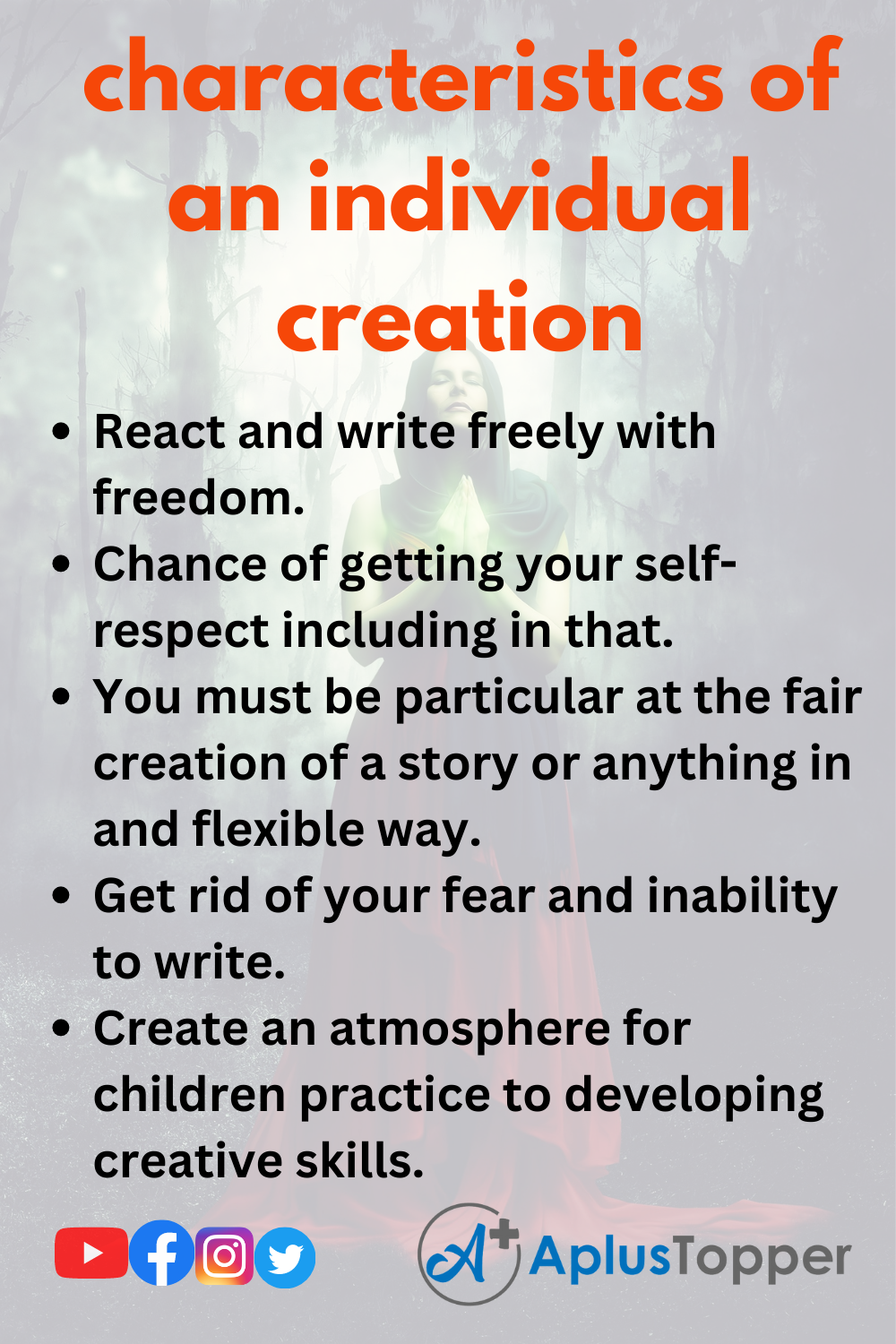 characteristics of an individual creation