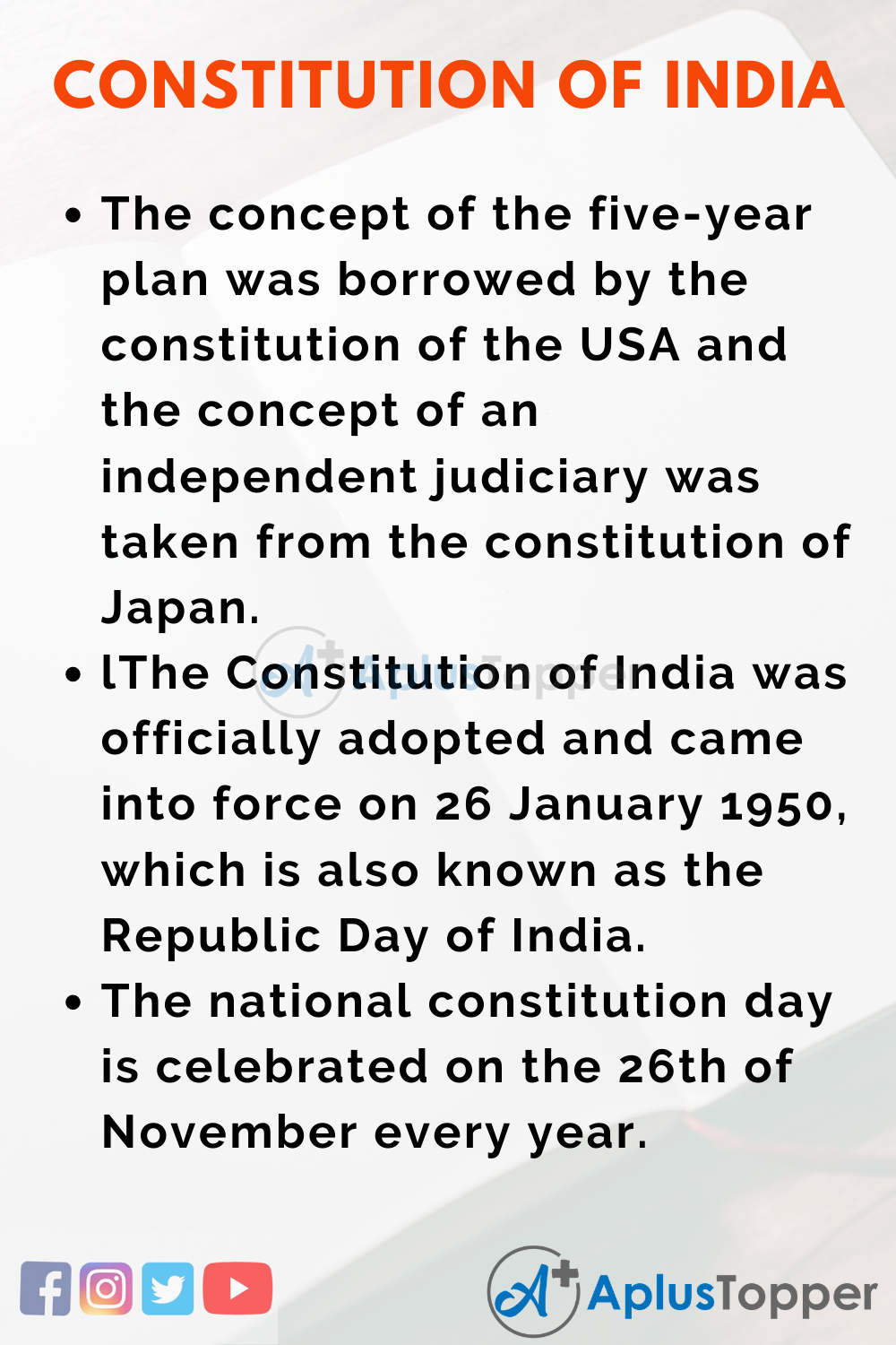 essay about Constitution of India