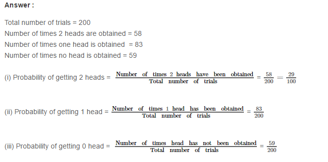 CBSE Probability RS Aggarwal Class 7 Maths Solutions