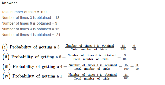 Probability CBSE RS Aggarwal Class 7 Maths Solutions