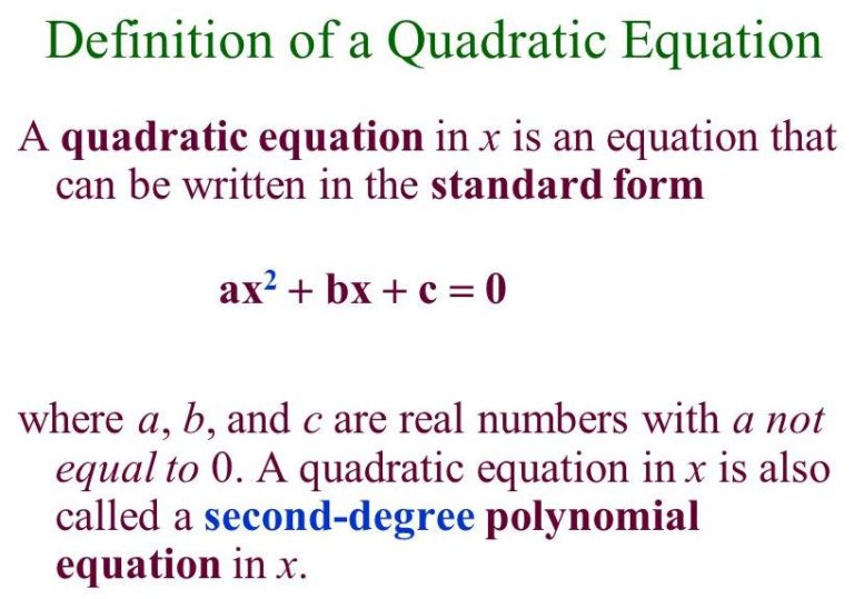 non factorable quadratic equations