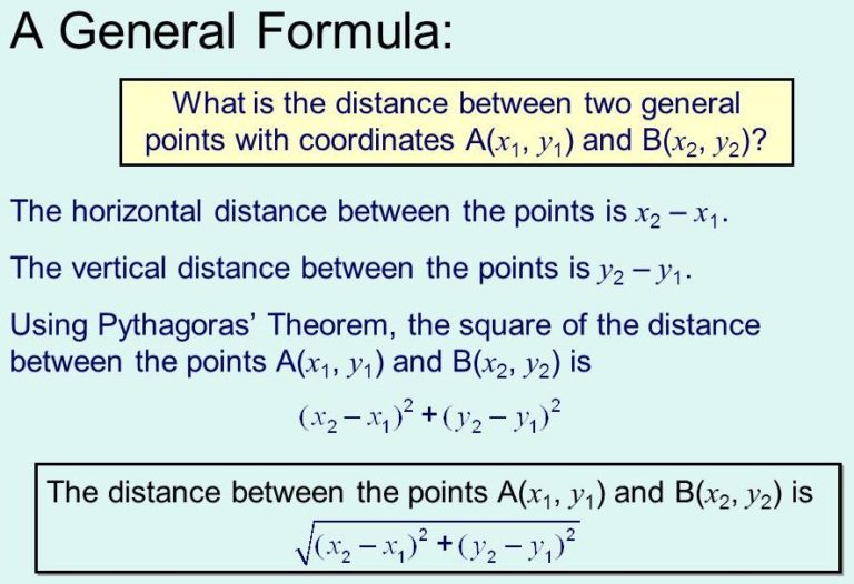 Distance Between Two Points Math Worksheets