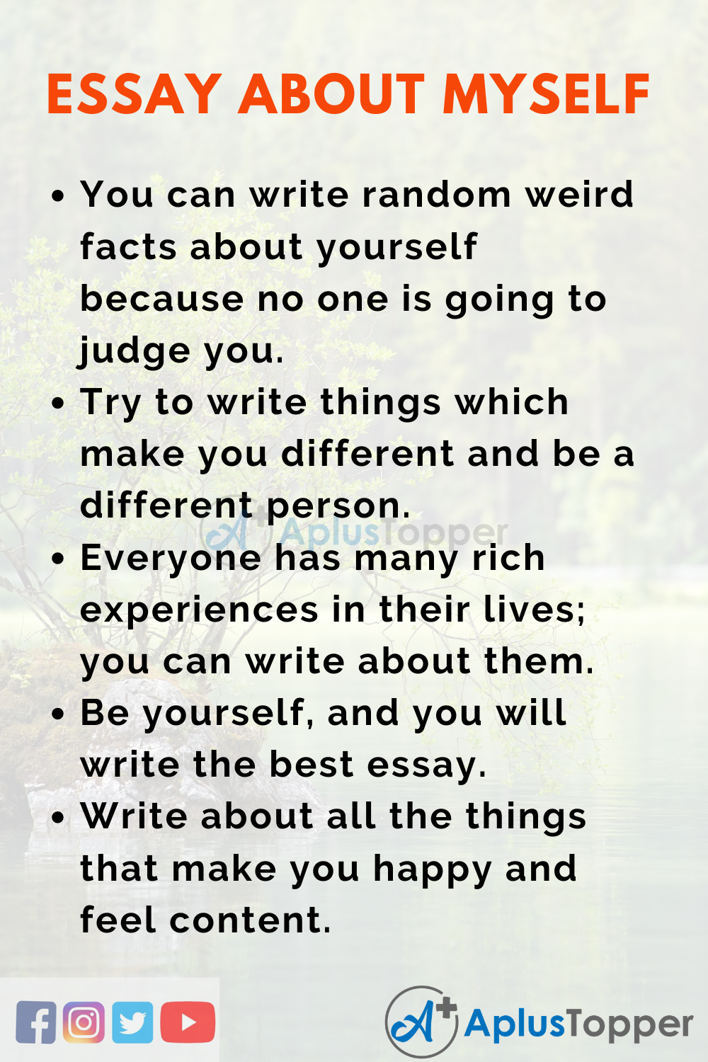 things to write about in a speech about yourself