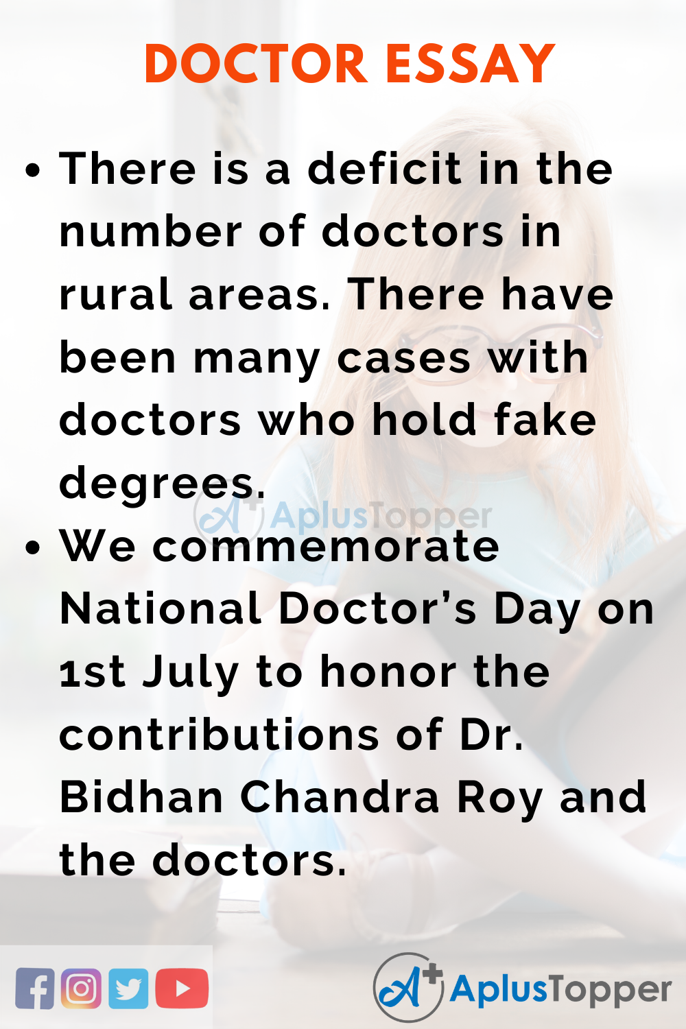 essay on doctor for class 7