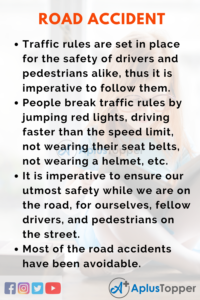an essay on causes of road accident