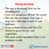 essay of 100 words on cow