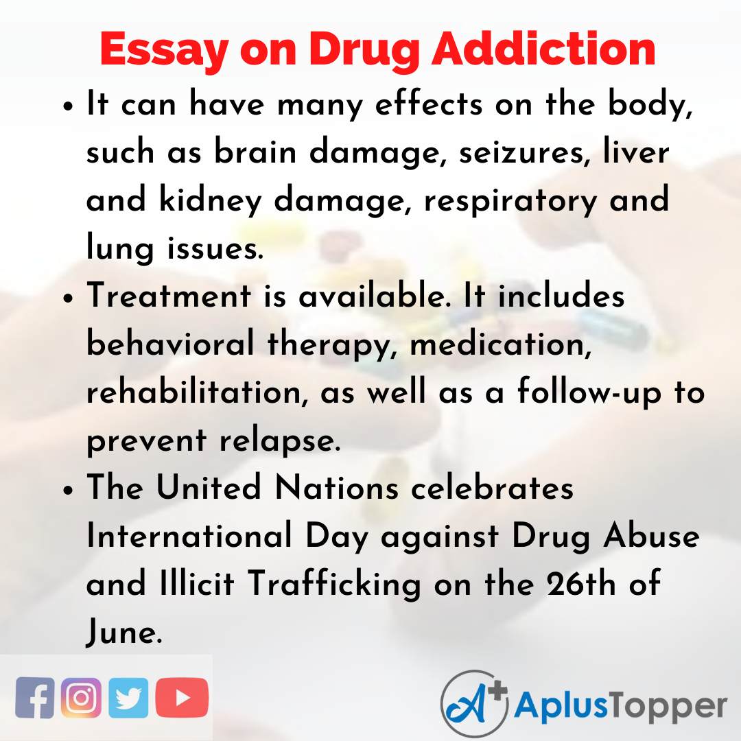 essay on drug addiction in 150 words