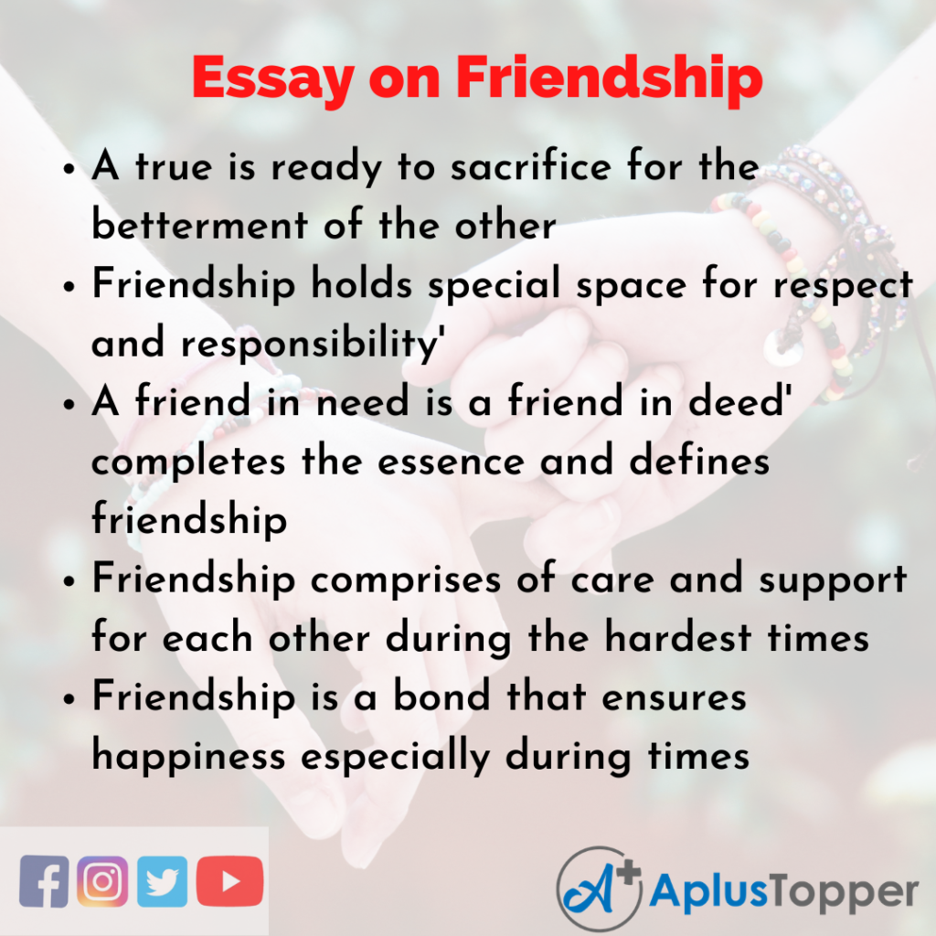 meaning of friendship short essay