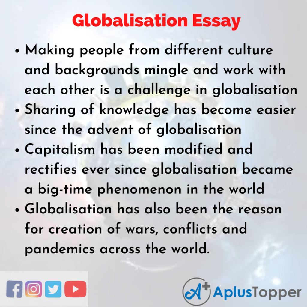 what is globalization essay 100 words