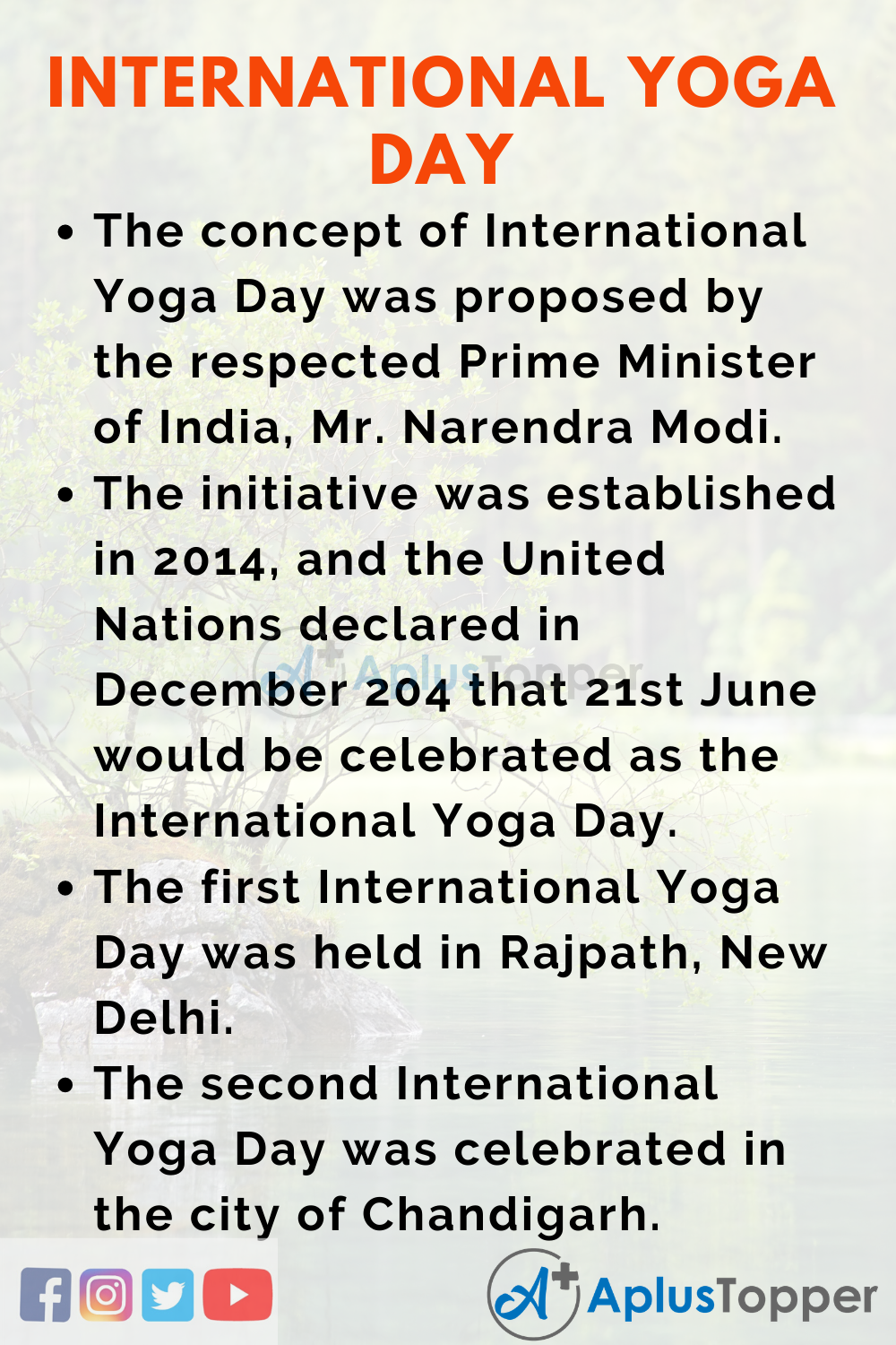 Essay on International Yoga Day  International Yoga Day Essay for Students  and Children in English - A Plus Topper