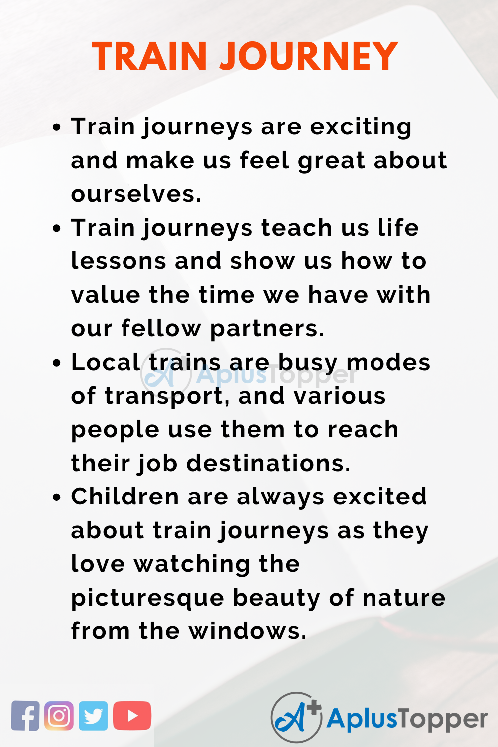essay a journey by train