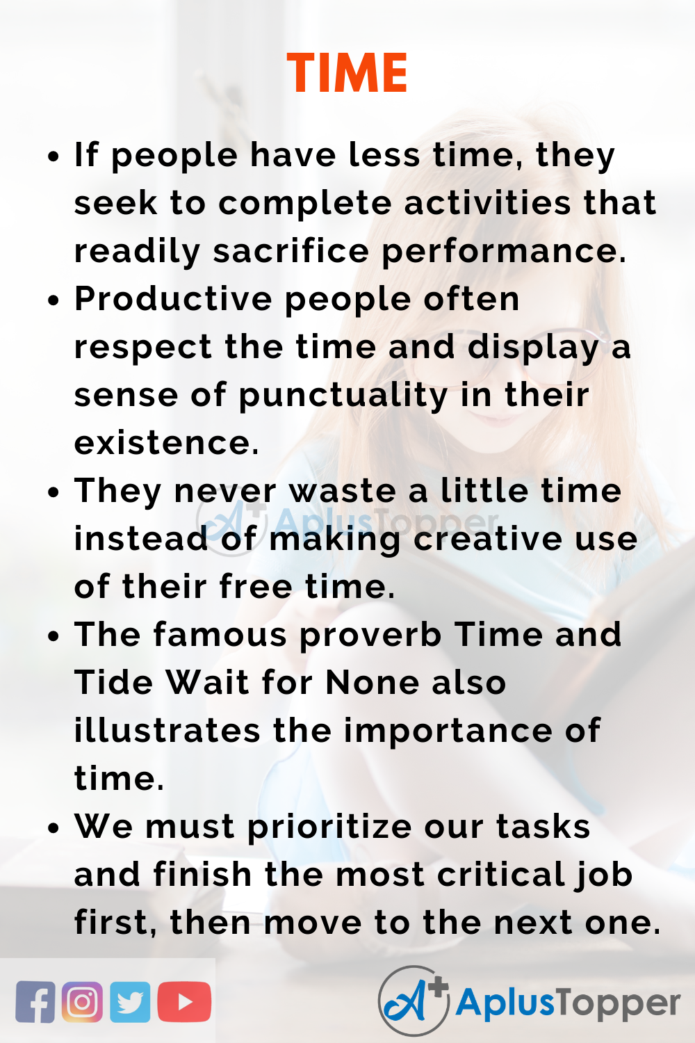 importance of time essay in english 100 words