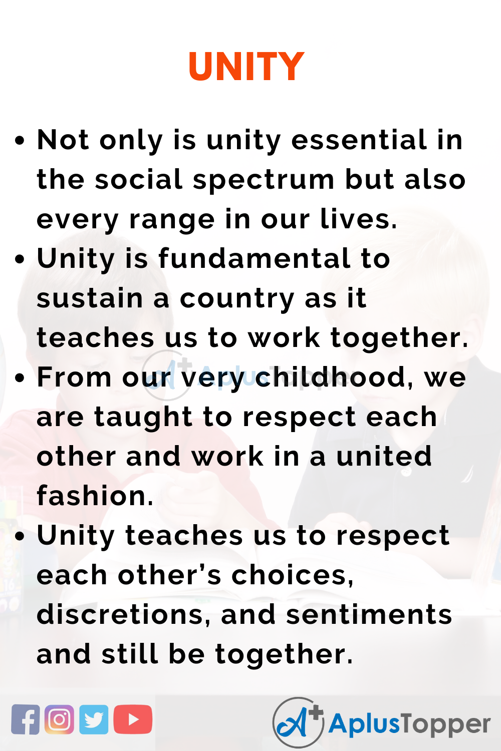 essay on the unity