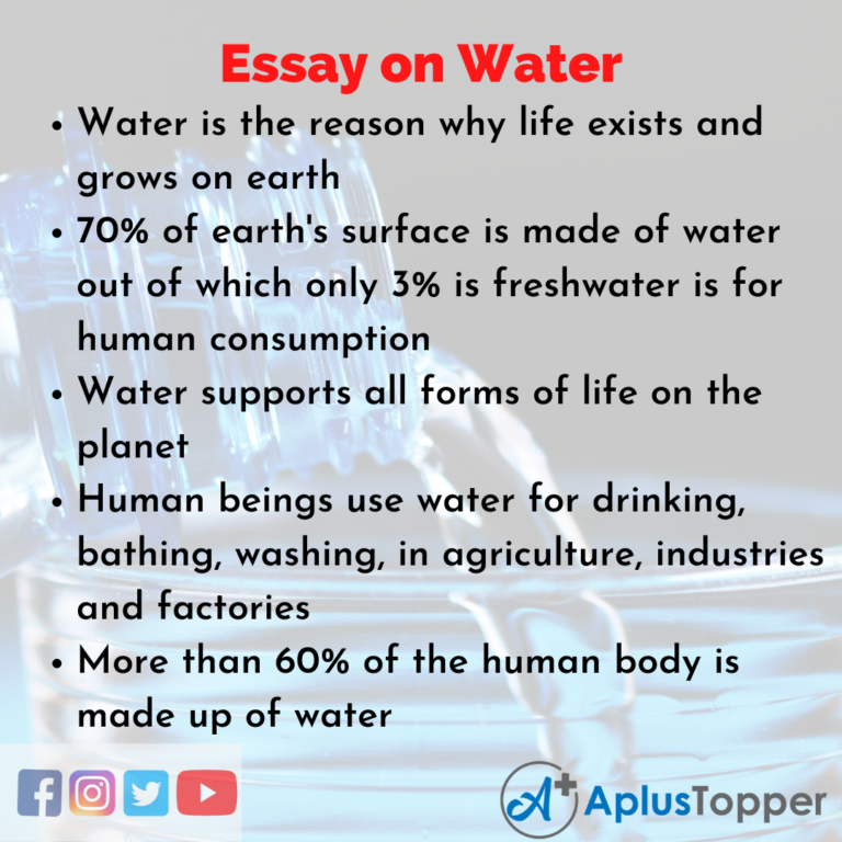short essay on water for class 6