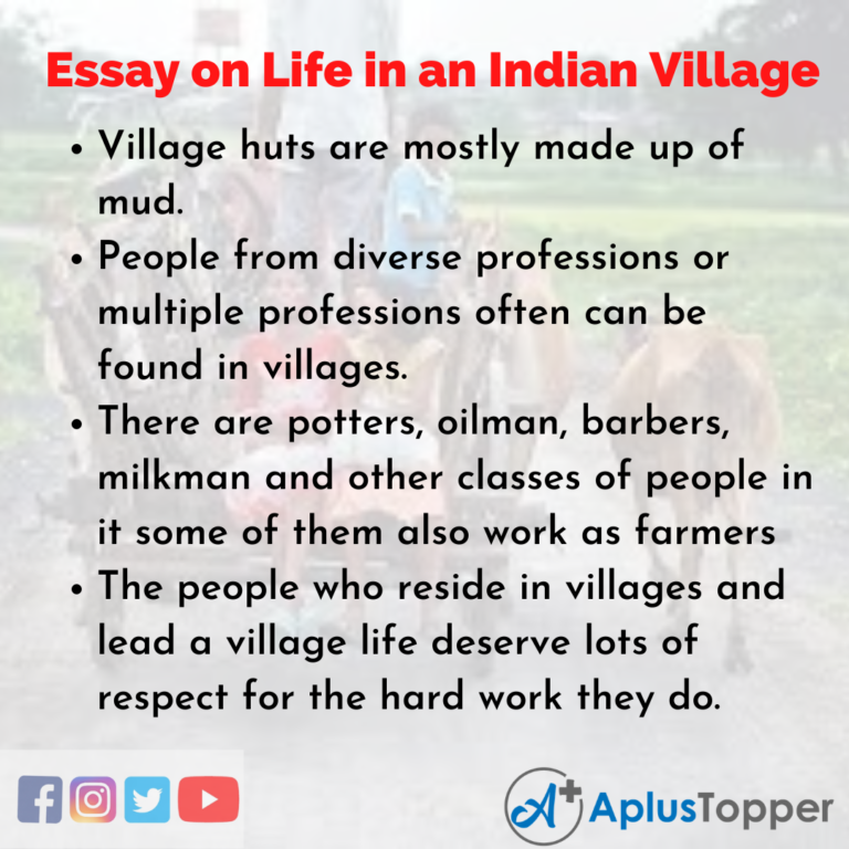 essay on indian village