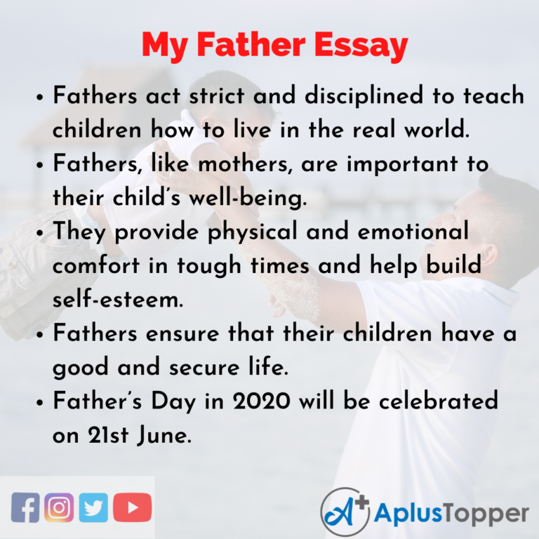my father essay simple words