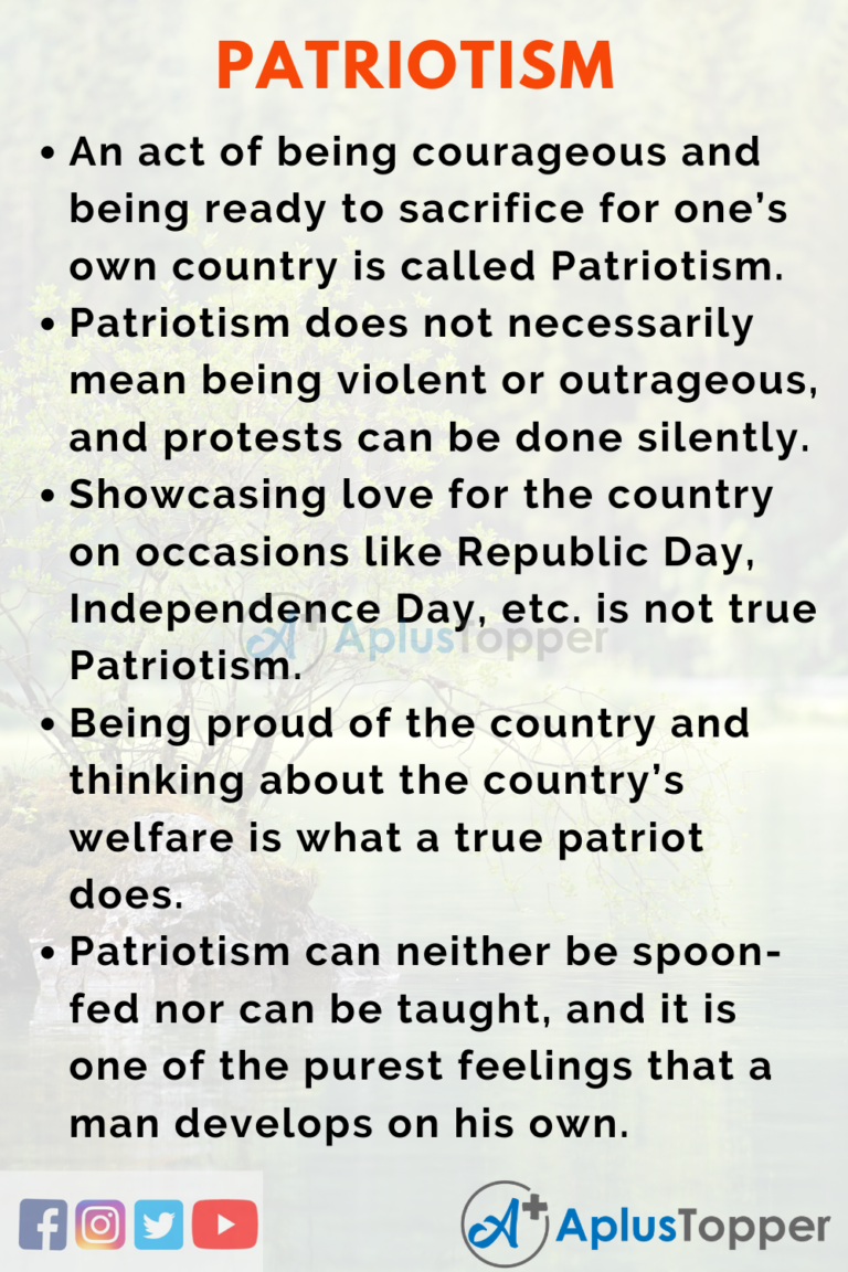 essay on patriotism 250 words