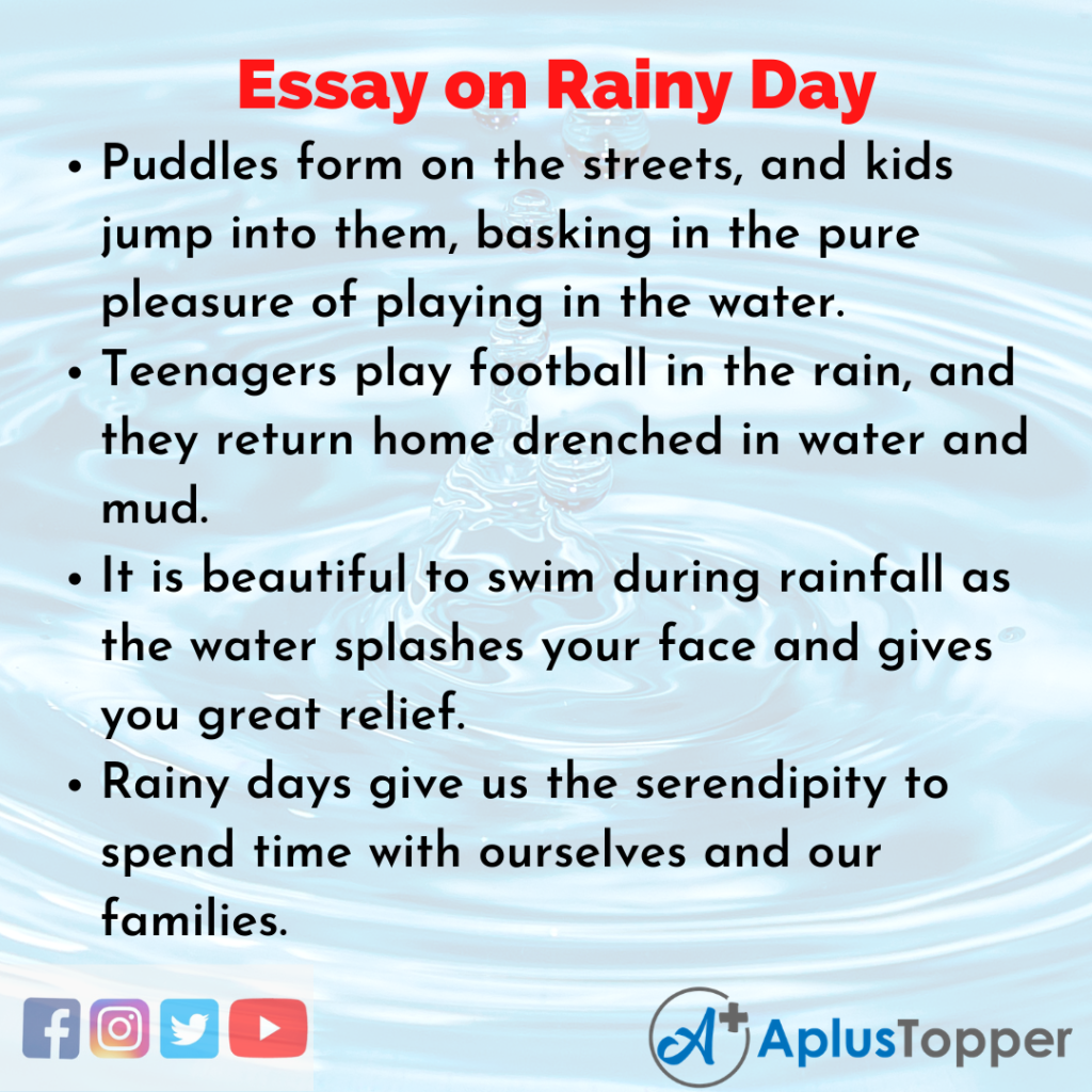 essay on rainy day for class 2