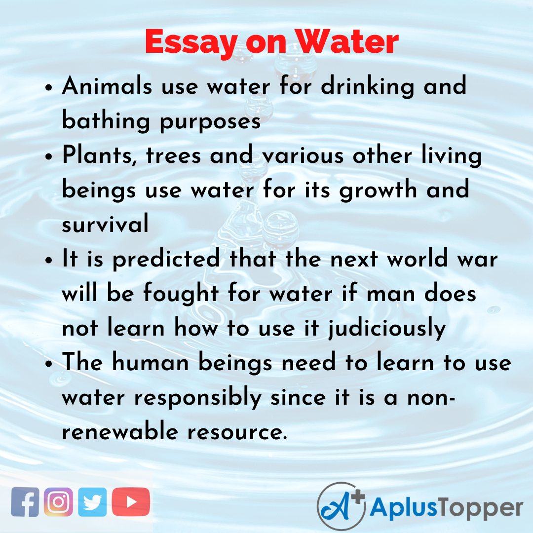long essay on water in english