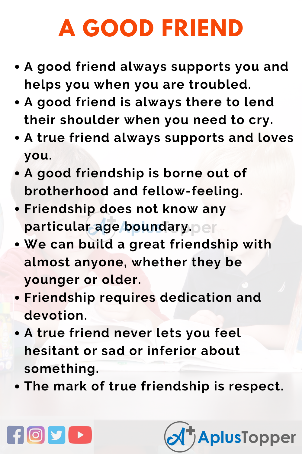 role of friend essay