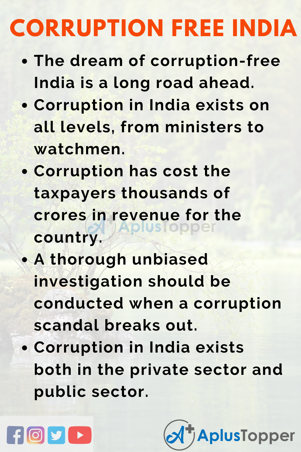corruption free india essay in english