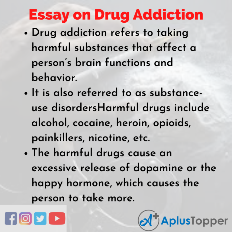 essay on drug addiction in 150 words pdf download