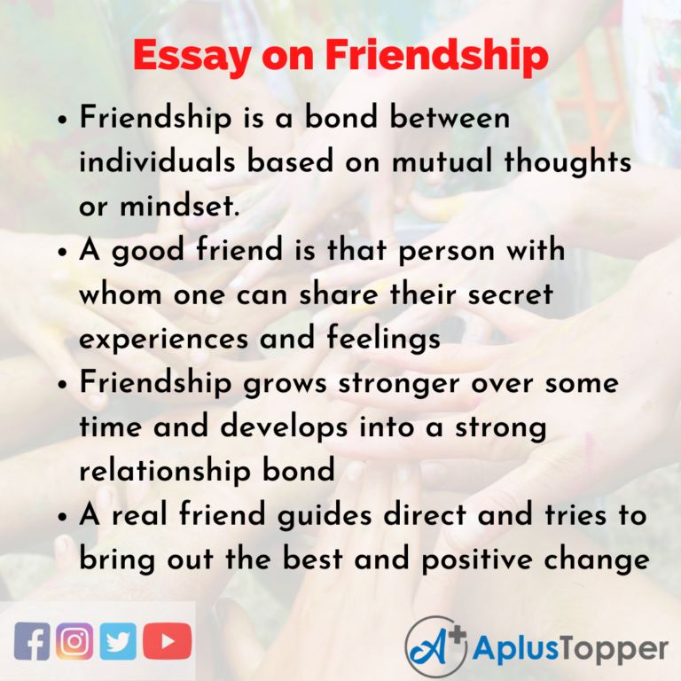 friendship essay for 3rd standard
