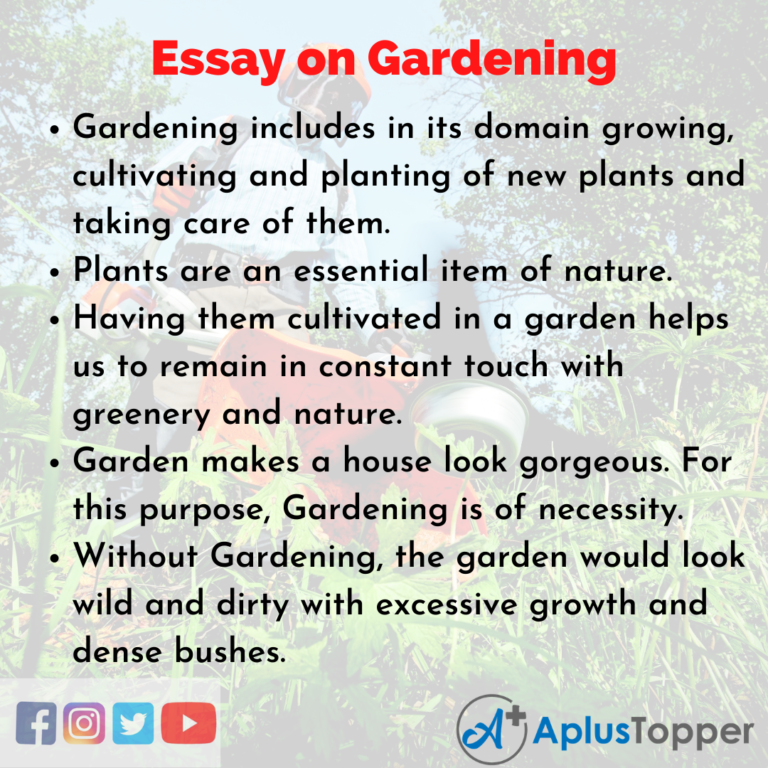 essay on my hobby gardening for class 8