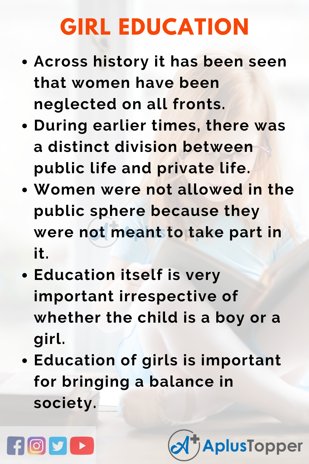 write an article on girl child education