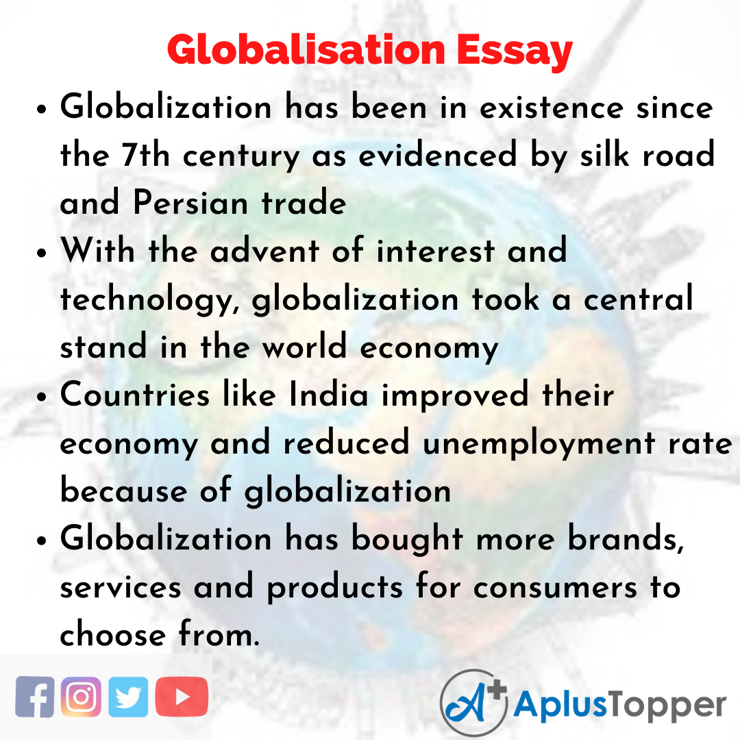 globalization essay 150 words brainly