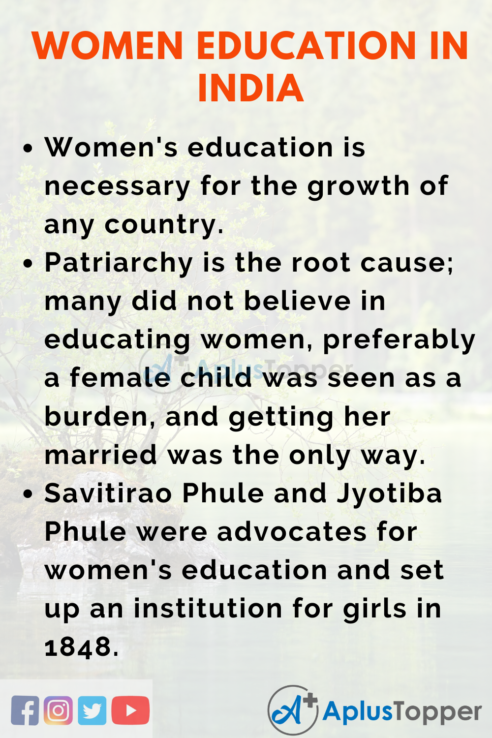 write an essay about importance of women's education