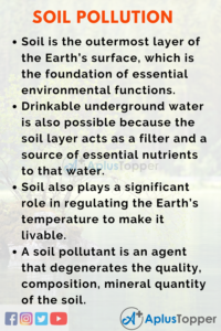 short essay on soil pollution