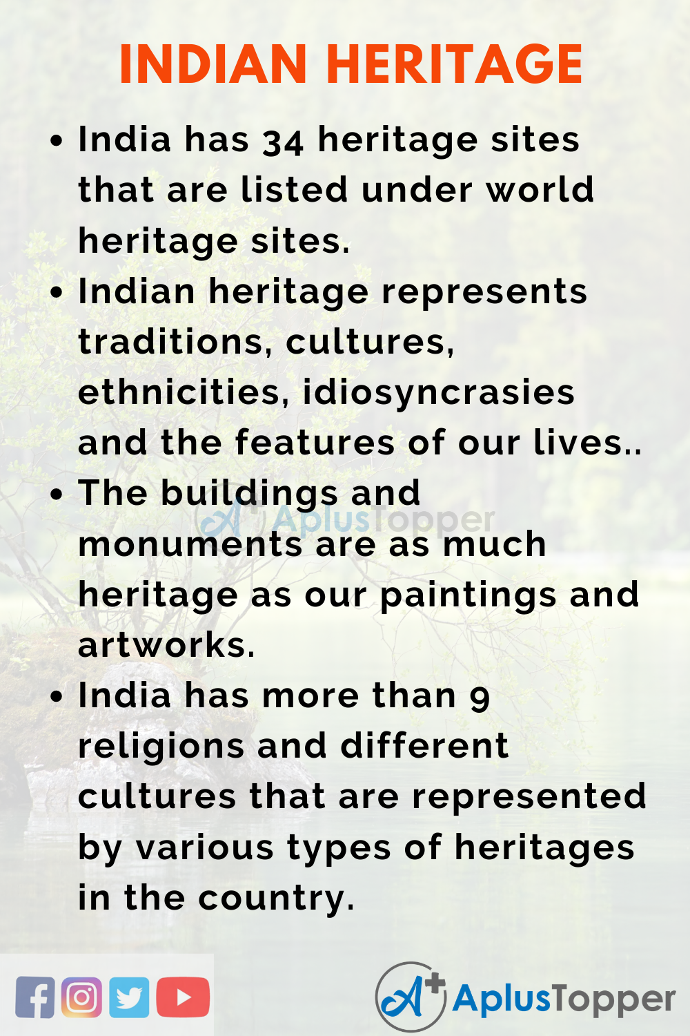 essay on our heritage india