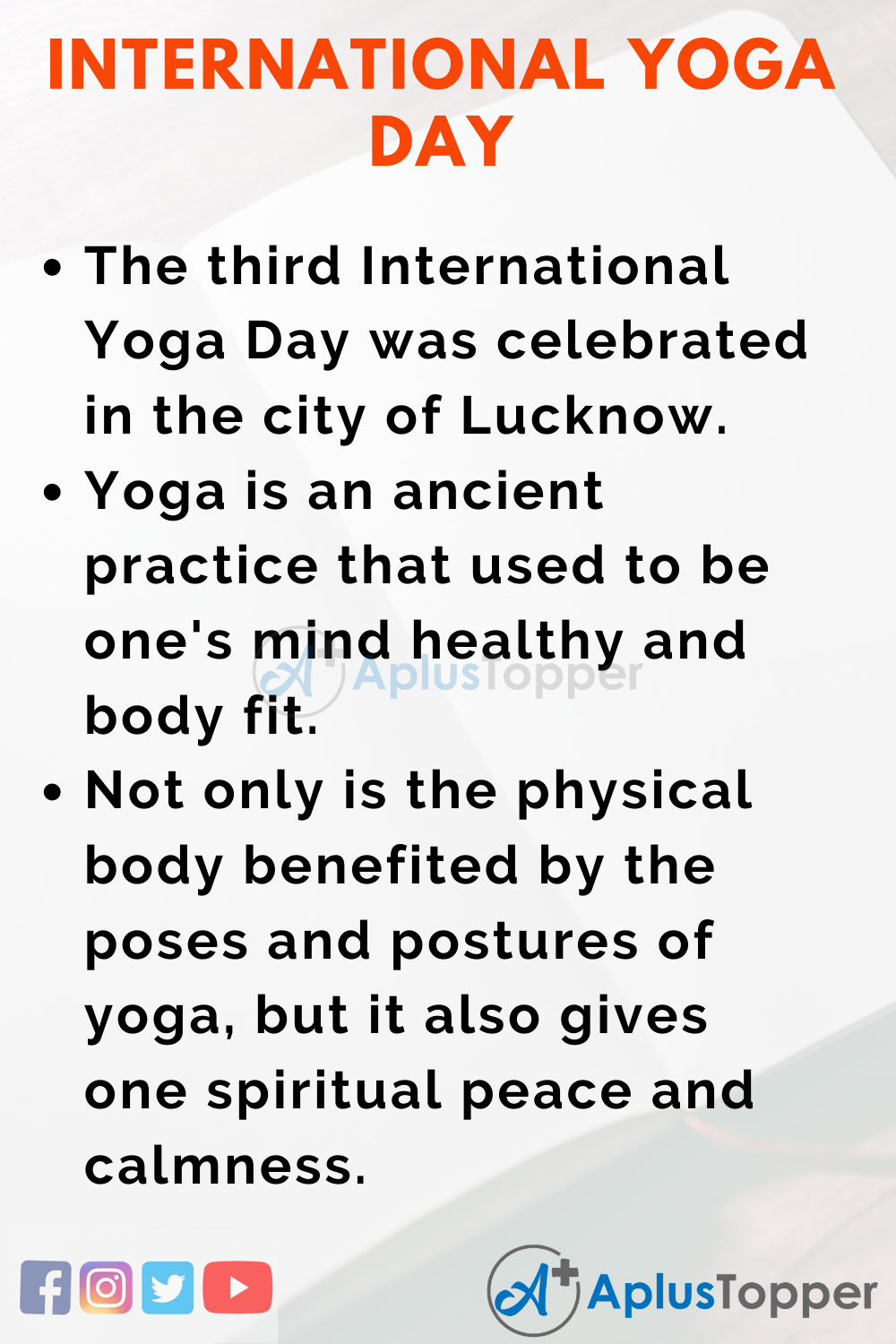 essay for yoga day