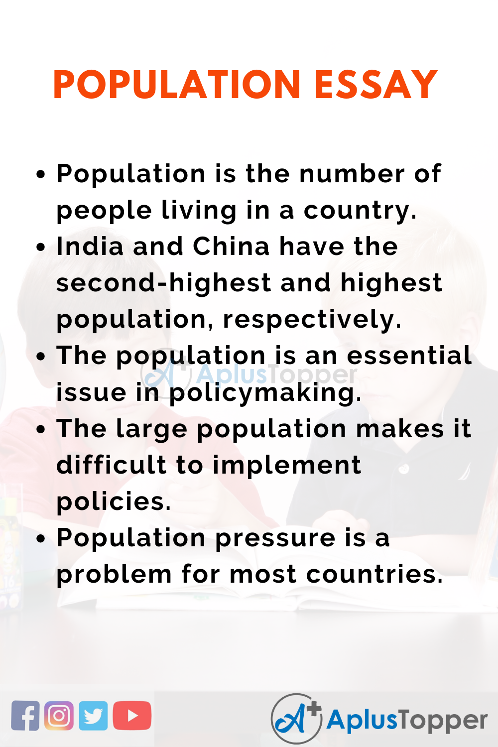population growth problems essay
