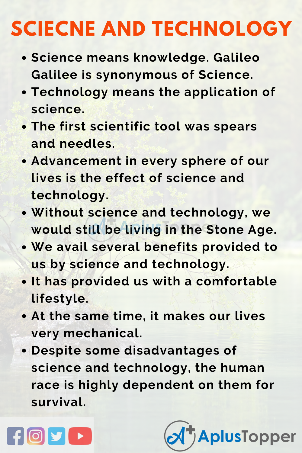 essay on importance of science technology in our life