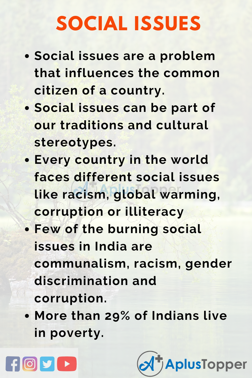 speech topics on social issue