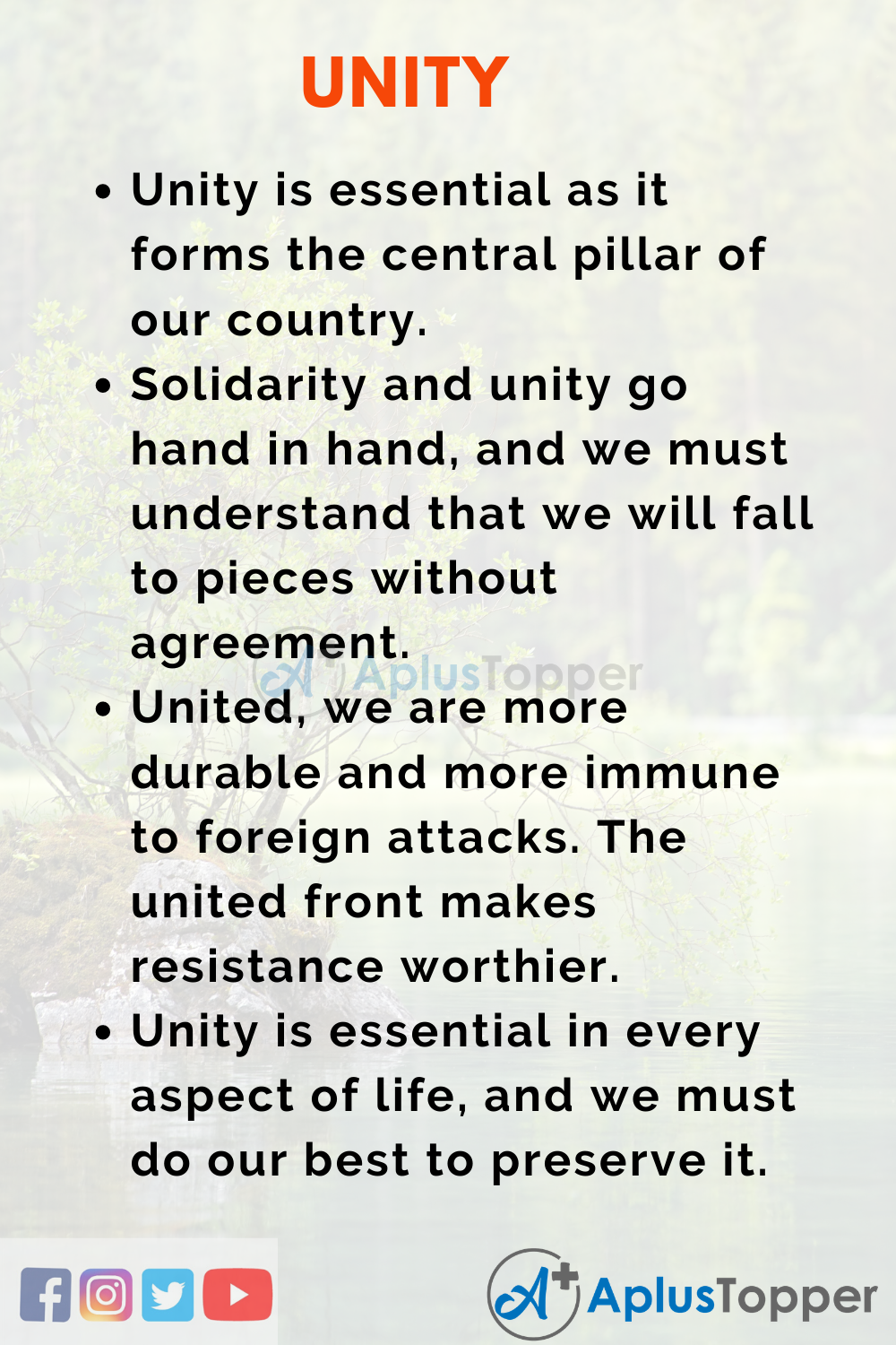 descriptive essay about unity